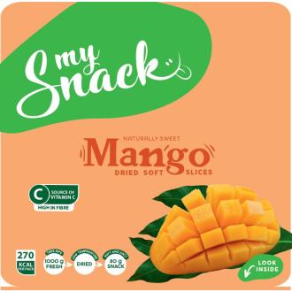 My Snack kuivattu pehmeä mango 80g kalorit ja ravintosisältö