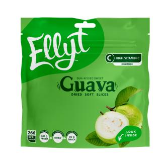 Ellyt kuivattu pehmeä guava SP 80g kalorit ja ravintosisältö - 332 kcal