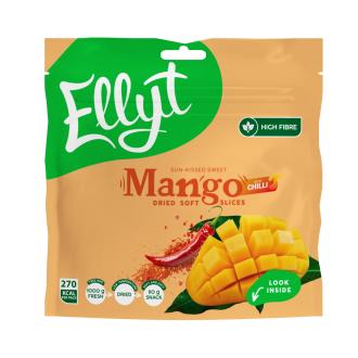 Ellyt kuivattu pehmeä mango chillillä SP 80g kalorit ja ravintosisältö - 297 kcal