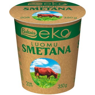 Baltais EKO luomu smetana 20% 350g kalorit ja ravintosisältö - 210 kcal
