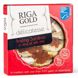 Riga Gold Kilohaili oliiviöljyssä chilillä 120g/84g MSC kalorit ja ravintosisältö