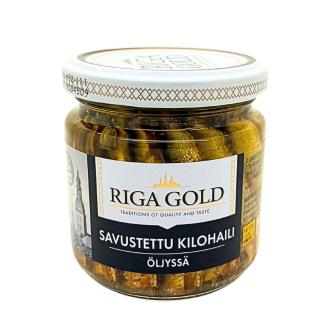 Riga Gold Savustettu Kilohaili öljyssä 185g/129g kalorit ja ravintosisältö - 352 kcal