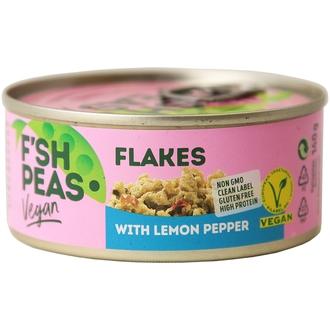 F`SH PEAS Vegan flakes with LEMON PEPPER 140g kalorit ja ravintosisältö - 150 kcal