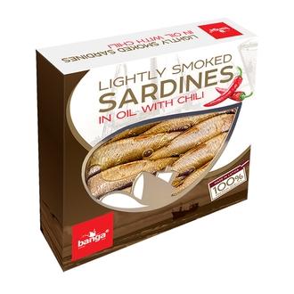 Banga Kevyesti savustettua kilohailia chiliöljyssä 120g/84g kalorit ja ravintosisältö