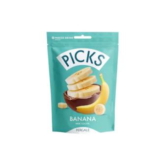 PICKS pakastekuivatut banaanikuutiot maitosuklaanmakuisella kuorrutuksella 90g kalorit ja ravintosisältö - 533 kcal