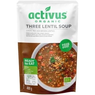 ACTIVUS luomu linssikeitto 400g kalorit ja ravintosisältö