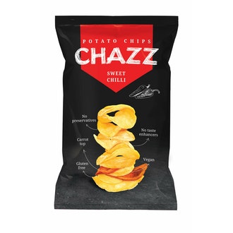 Chazz makealla chilillä maustetut peruna-ja porkkanalastut 90g vegan kalorit ja ravintosisältö - 519 kcal