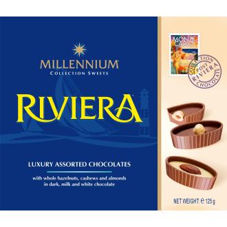 Millennium Riviera suklaakonvehti 125g kalorit ja ravintosisältö - 575 kcal