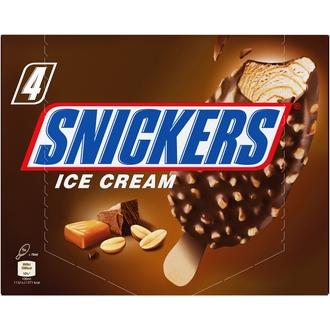 Snickers 4-pack ice cream sticks 304ml (4 x 60 g) kalorit ja ravintosisältö - 272 kcal