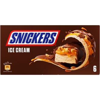 Snickers jäätelöpatukat 6-pack 273,6g/301,8ml kalorit ja ravintosisältö
