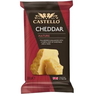 Castello Mature Cheddar 200 g kalorit ja ravintosisältö