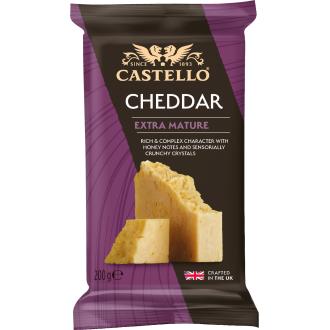 Castello Extra Mature Cheddar 200g kalorit ja ravintosisältö - 416 kcal