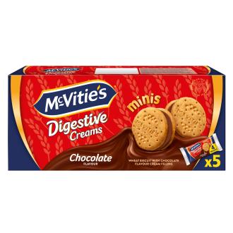 McVitie's Digestive Creams 185g mini chocolate täytekeksi kalorit ja ravintosisältö - 487 kcal