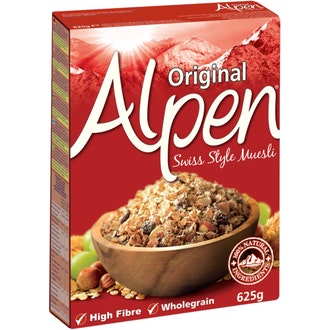 Alpen Original mysli 625g kalorit ja ravintosisältö