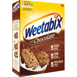 Weetabix Chocolate suklaavehnämuroke 500g kalorit ja ravintosisältö