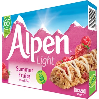Alpen Light Summer Fruits myslipatukka 5x21g kalorit ja ravintosisältö