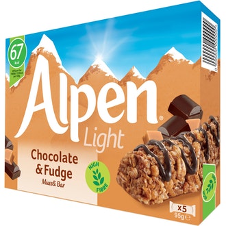Alpen Light 5x19g Chocolatefudge patukka kalorit ja ravintosisältö
