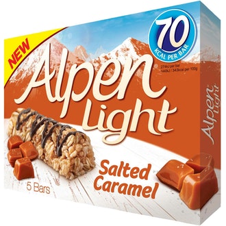 Alpen 5x19g salted caramel myslipatukka kalorit ja ravintosisältö