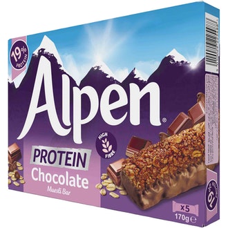 Alpen protein myslipatukka 5x34g suklaa kalorit ja ravintosisältö