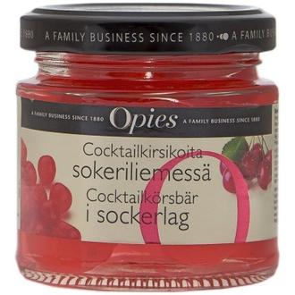 Opies cocktailkirsikoita sokeriliemessä 130/70g kalorit ja ravintosisältö - 200 kcal