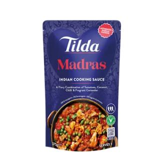 Tilda Madras curry intialainen ateriakastike 375 g kalorit ja ravintosisältö - 75 kcal