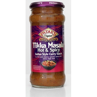 Patak's Tikka Masala hot&spicy intialaistyylinen currykastike tulinen 350g kalorit ja ravintosisältö