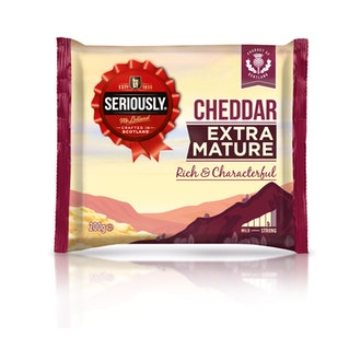 Seriously Extra mature cheddar juusto 200g kalorit ja ravintosisältö