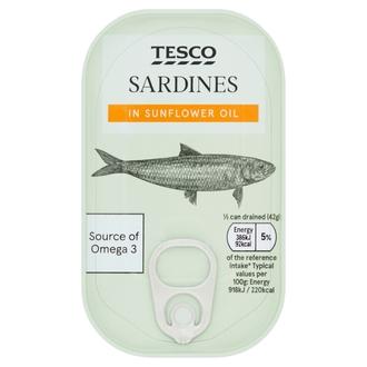 Tesco 120/84G Sardines Sardiineja Auringonkukkaöljyssä