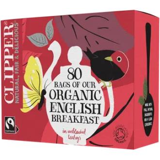 Clipper Luomu English Breakfast musta tee 80ps/232g Reilu kauppa kalorit ja ravintosisältö - 0 kcal