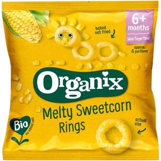 Organix 20G Luomu Maissirinkulat Alkaen 7 Kk, Lasten Naksut kalorit ja ravintosisältö