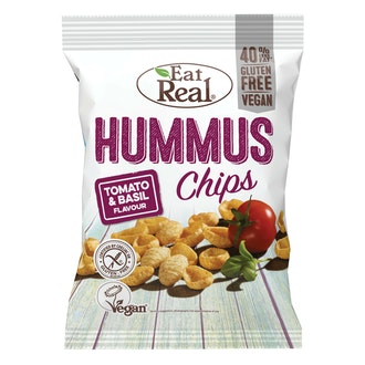 Eat Real Hummus Chips tomaatti & basilika 135g kalorit ja ravintosisältö