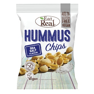 Eat Real Hummus chips 45g seasalt kalorit ja ravintosisältö