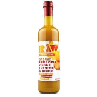 Raw Omenasiiderietikka, kurkuma ja inkivääri 500ml Luomu kalorit ja ravintosisältö - 7 kcal