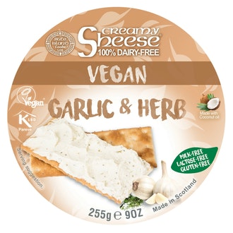 Creamy Sheese 255g kermainen valkosipuli&yritti maidoton vaihtoehto juustolle kalorit ja ravintosisältö - 286 kcal