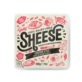Sheese 200g kasviperäinen Cheddar japaleno ja chili kalorit ja ravintosisältö - 294 kcal