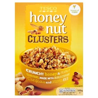 Tesco 500G Honey-Nut Clusters Maapähkinä-Hunajamuromysli