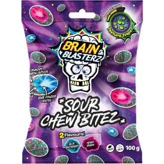 Brain Blasterz Sour Chew Bitez makeispussi 100g kalorit ja ravintosisältö - 363 kcal