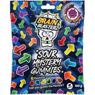 Brain Blasterz makeissekoitus 100g Mystery Gummies kalorit ja ravintosisältö - 344 kcal