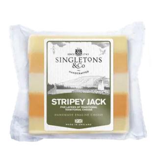 Singletons & Co Stripey Jack kerroscheddarjuusto 200 g kalorit ja ravintosisältö - 380 kcal