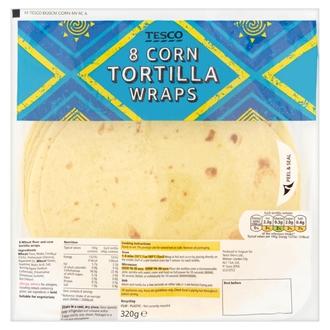 Tesco 320G Corn Tortilla Wraps Maissitortilla 8Kpl