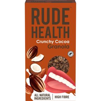 Rude Health Crunchy Cocoa Granola 375g kalorit ja ravintosisältö - 451 kcal