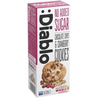 Diablo Suklaa-karpalo cookie ilman lisättyä sokeria 135g kalorit ja ravintosisältö