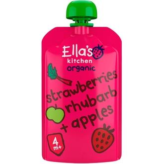 120G Ella's Kitchen Mansikka-Raparperi-Omenasose Alkaen 4Kk Luomu kalorit ja ravintosisältö