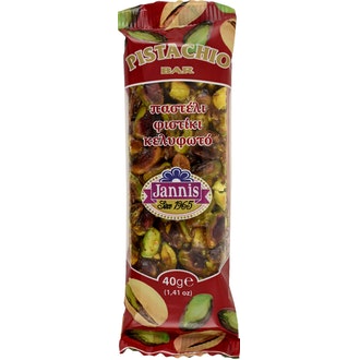 Jannis pistaasipähkinälevy 40g kalorit ja ravintosisältö - 573 kcal