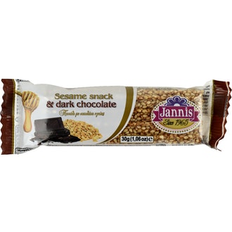 Jannis tummasuklaa-seesampatukka 30g kalorit ja ravintosisältö