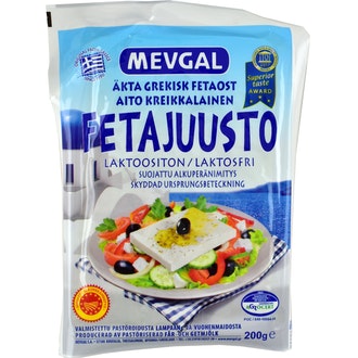Mevgal 200g aito kreikkalainen fetajuusto laktoositon kalorit ja ravintosisältö - 289 kcal