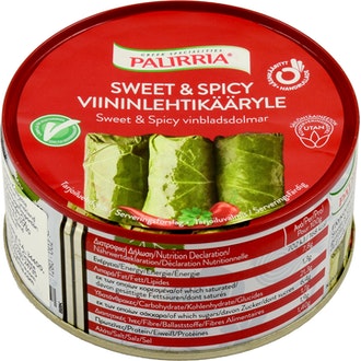 Palirria Sweet & Spicy viininlehtikääryle 280g kalorit ja ravintosisältö