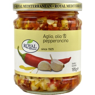 Royal Aglio, olio & pepperoncino 195g kalorit ja ravintosisältö