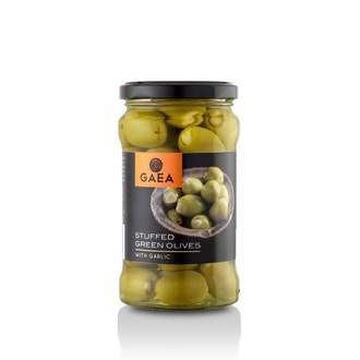 Gaea Valkosipulilla täytetyt vihreät oliivit 295g/170g kalorit ja ravintosisältö