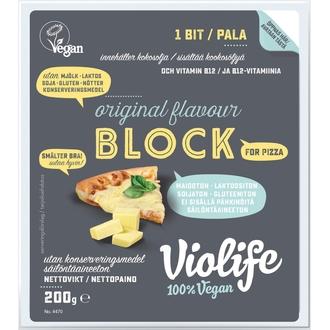 Violife 100% Vegan Original Block For Pizza 200g kalorit ja ravintosisältö